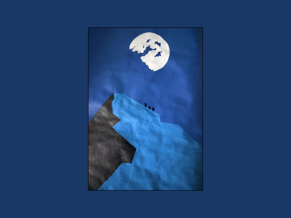Moonlit Ridge — Acrylic markers